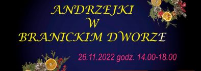kolorowa grafika z zaproszeniem na Andrzejki w Branickim Dworze
