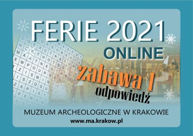 plakat ferie online - napis zabawa1 odpowiedź na kolorowym tle