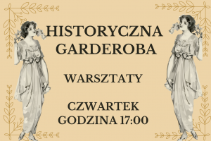 kolorowa grafika z napisem Historyczna garderoba