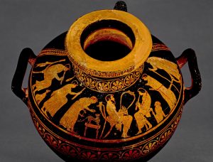 Hydria, shows Athenian children at music lessons.