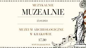 kolorowa grafika zapraszająca na koncert muzyki klasycznej w muzeum