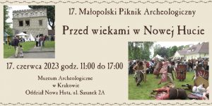 kolorowa grafika informująca o Małopolskim Pikniku Archeologicznym