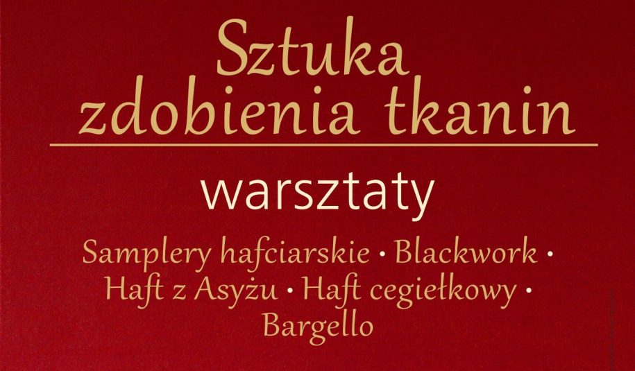 GRAFIKA KOLOROWA Z INFORMACJĄ O WARSZTATACH Z HAFTU