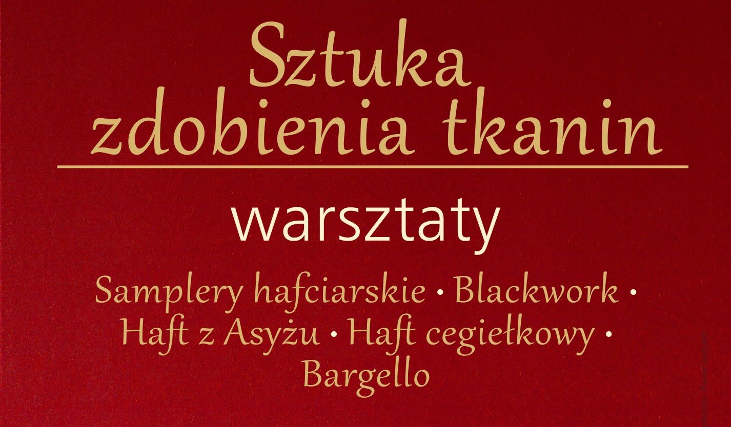 GRAFIKA KOLOROWA Z INFORMACJĄ O WARSZTATACH Z HAFTU