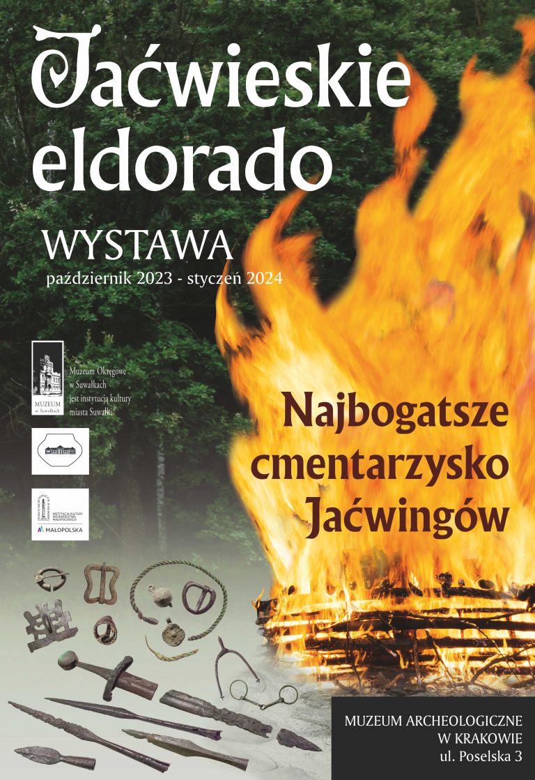 kolorowa grafika informująca o nowej wystawie czasowej- Jaćwieskie Eldorado