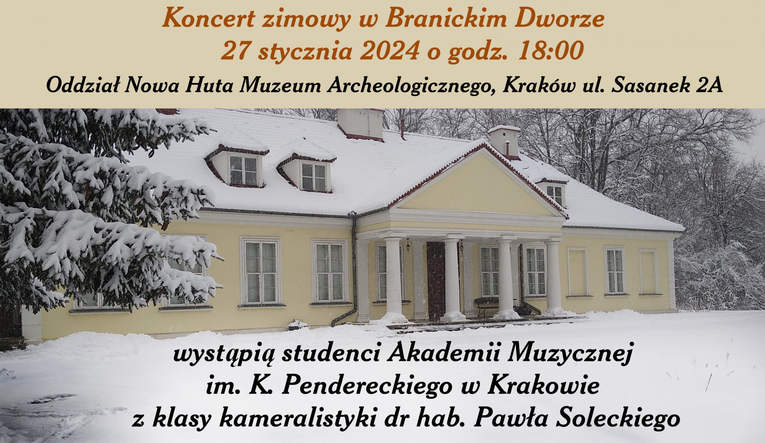 grafika informująca o koncercie w Oddziale Muzeum w Branicach