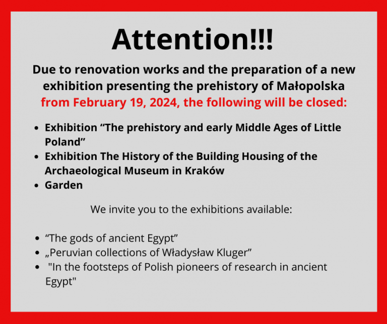 informacja o zamknietych wystawach na czas remontu