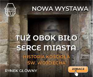 grafika nowej wystawy w podziemiach św. Wojciecha na Rynku Głównym