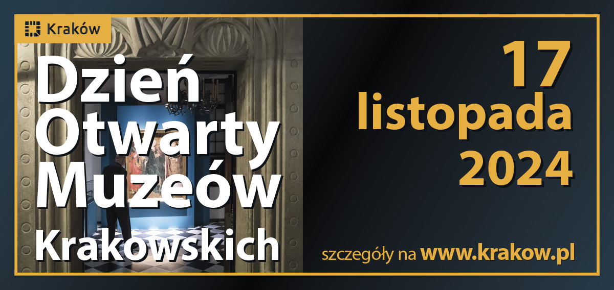 grafika z napisem Dzień Otwarty Muzeów Krakowskich