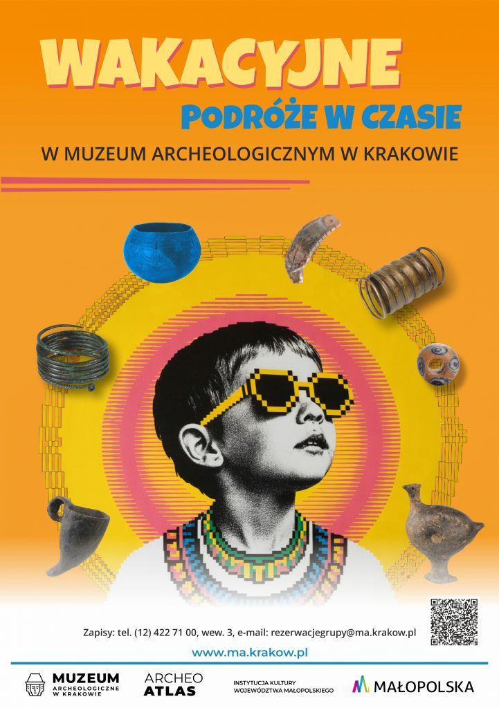 plakat informujący o ofercie wakacyjnej w muzeum