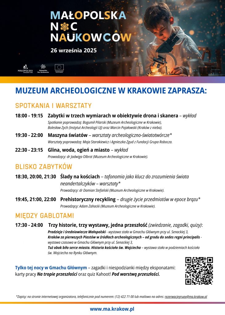plakat z programem Nocy Naukowców 2025