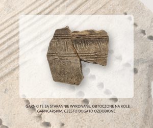 4. Fragment naczynia należącego do grupy podkrakowskiej ceramiki białej odkryty na jednej z wczesnośredniowiecznych osad w Mogile. Ze zbiorów Muzeum Archeologicznego w Krakowie Oddział Nowa Huta (fot. J. Bober).