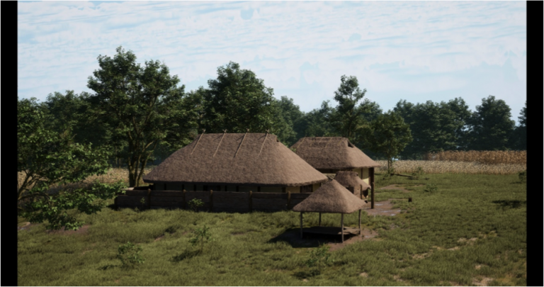 Brzezie, stan. 33. Rekonstrukcja „długiego domu” i&nbsp;obiektów gospodarczych