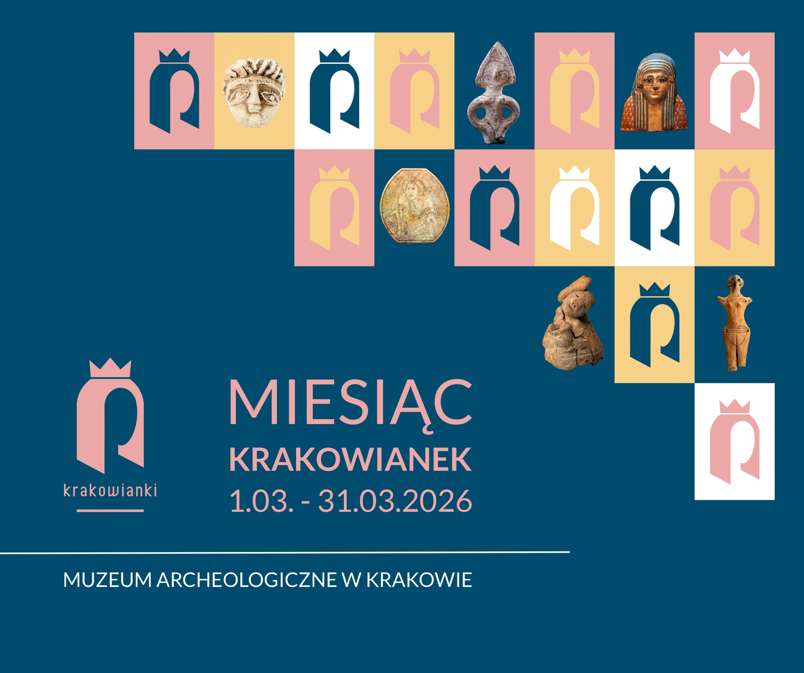 kolorowa grafika informująca o wydarzeniu "Miesiąc Krakowianek"