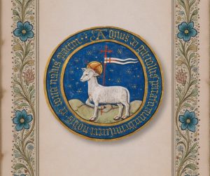 7. Wizerunek Baranka Bożego z&nbsp;manuskryptu Book of Hours (ok. 1465). Kolekcja Morgan Library & Museum. Obraz z&nbsp;domeny publicznej