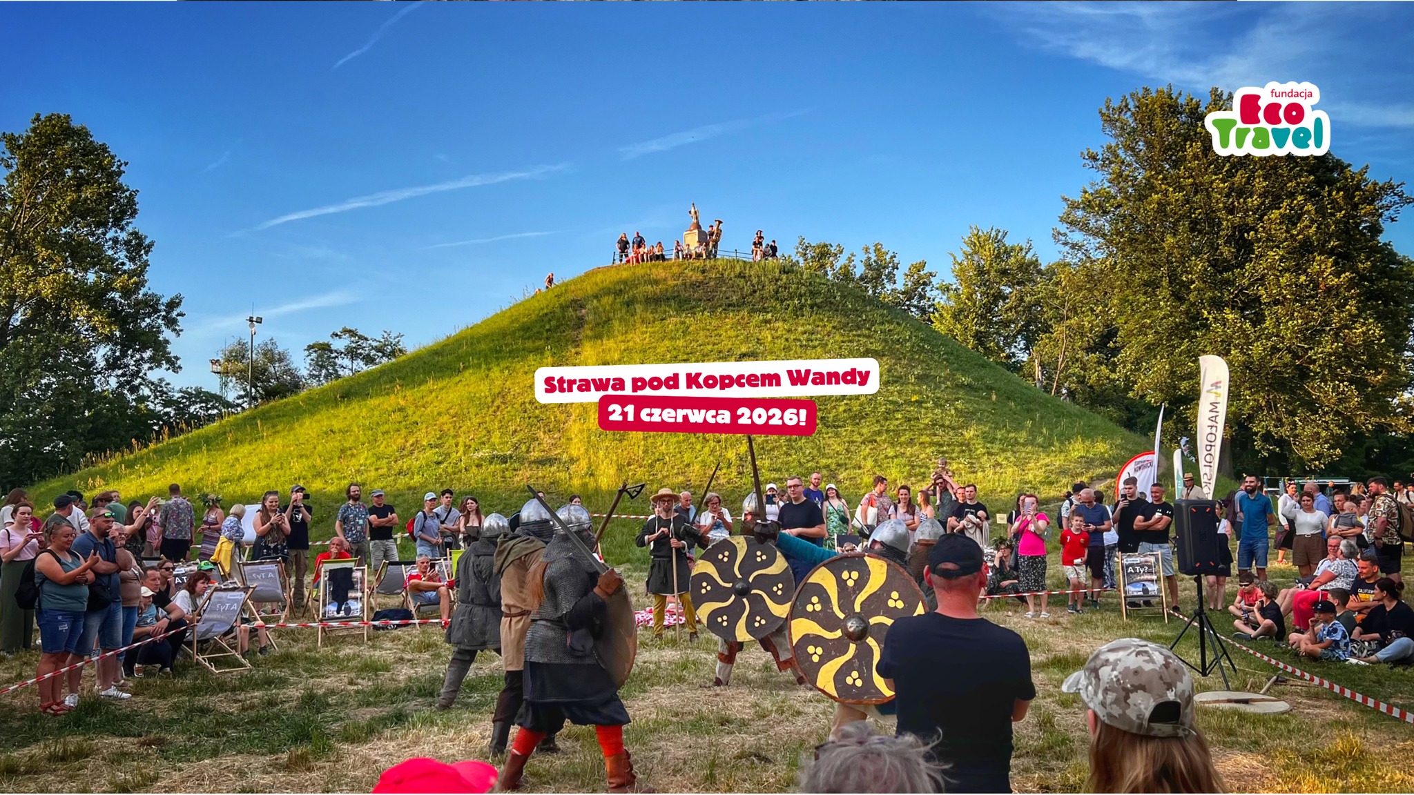kolorowa grafika zapraszająca na wydarzenie na Kopcu Wandy