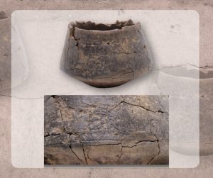 Druga waza z&nbsp;drugiego grobu ze zbliżeniem na&nbsp;ornament.