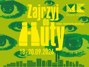 kolorowa grafika informująca o wydarzeniu Zajrzyj do Huty