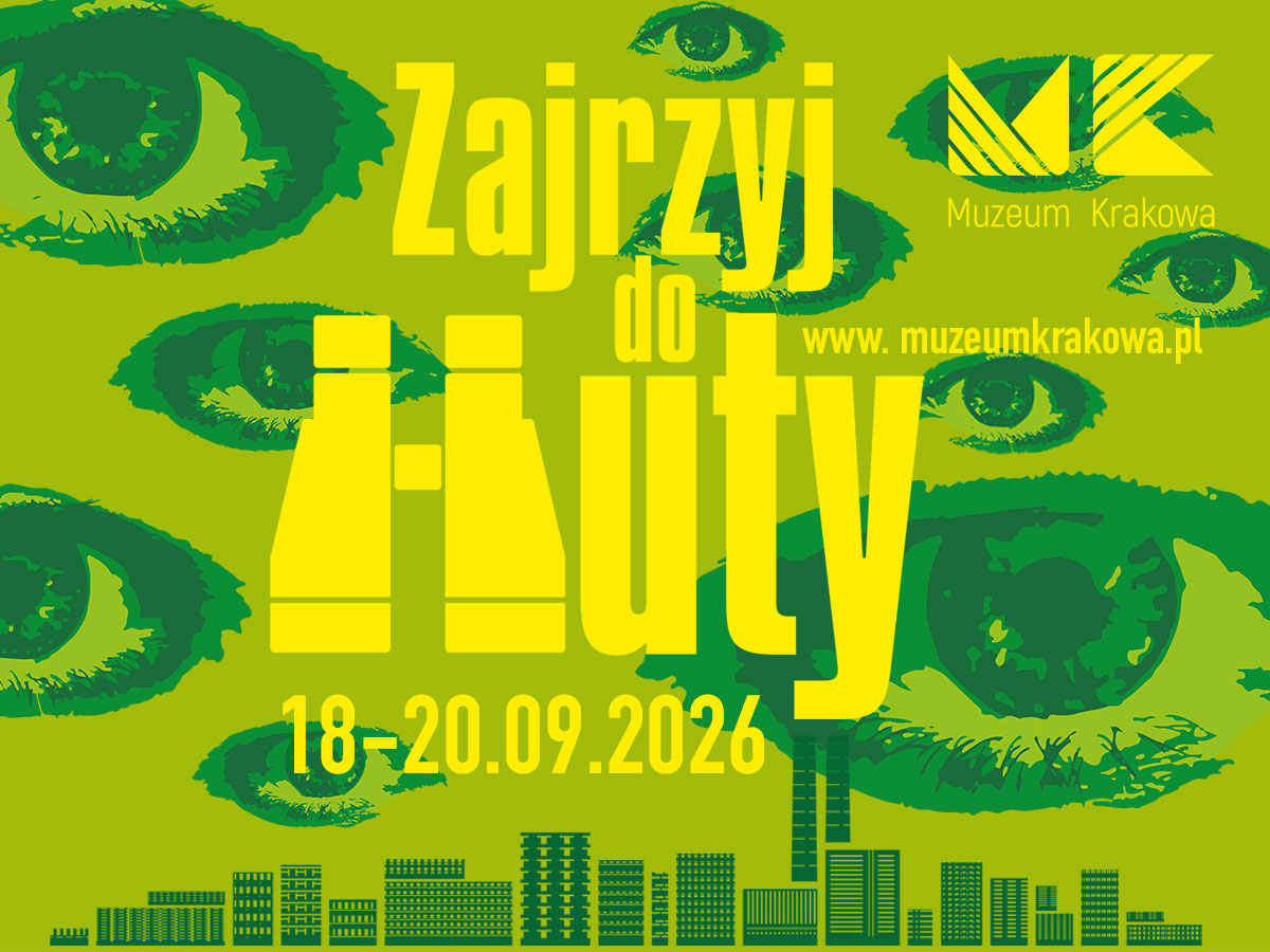 kolorowa grafika informująca o wydarzeniu Zajrzyj do Huty